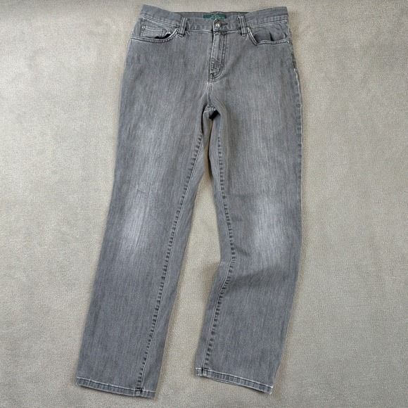 Lauren Ralph Lauren Size 8 Womens Gray Straight Leg Stretch Denim Jeans LRL — photo 2